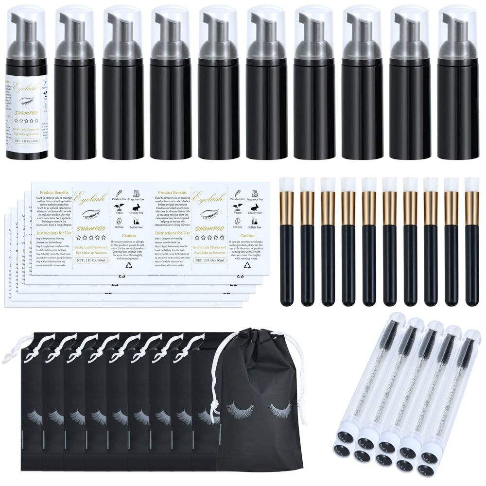 Tannova lash shampoo bottle set with foam pumps for easy at-home cleansing and aftercare