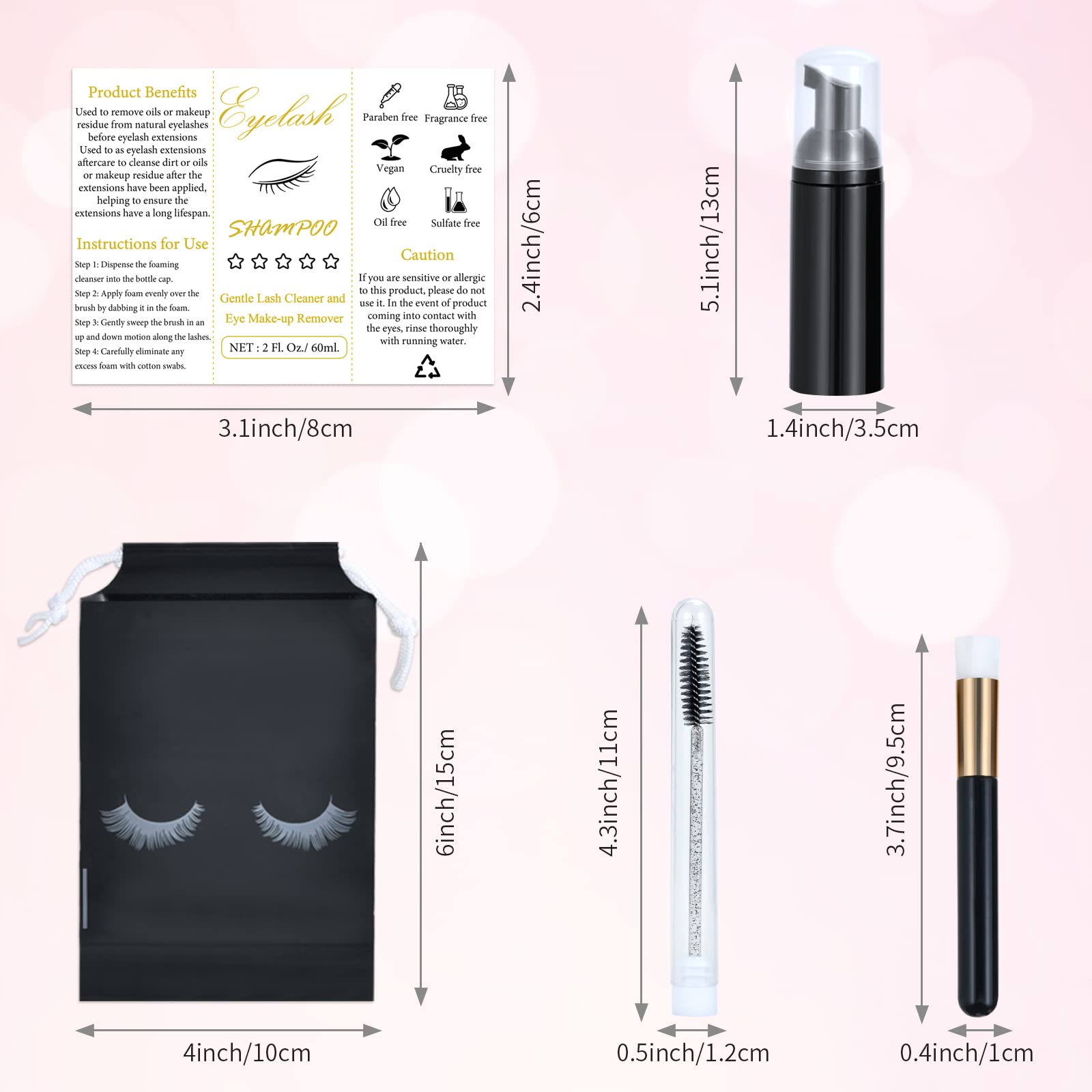 Tannova mascara wands tubes provide gentle removal of oils for clean lash extensions