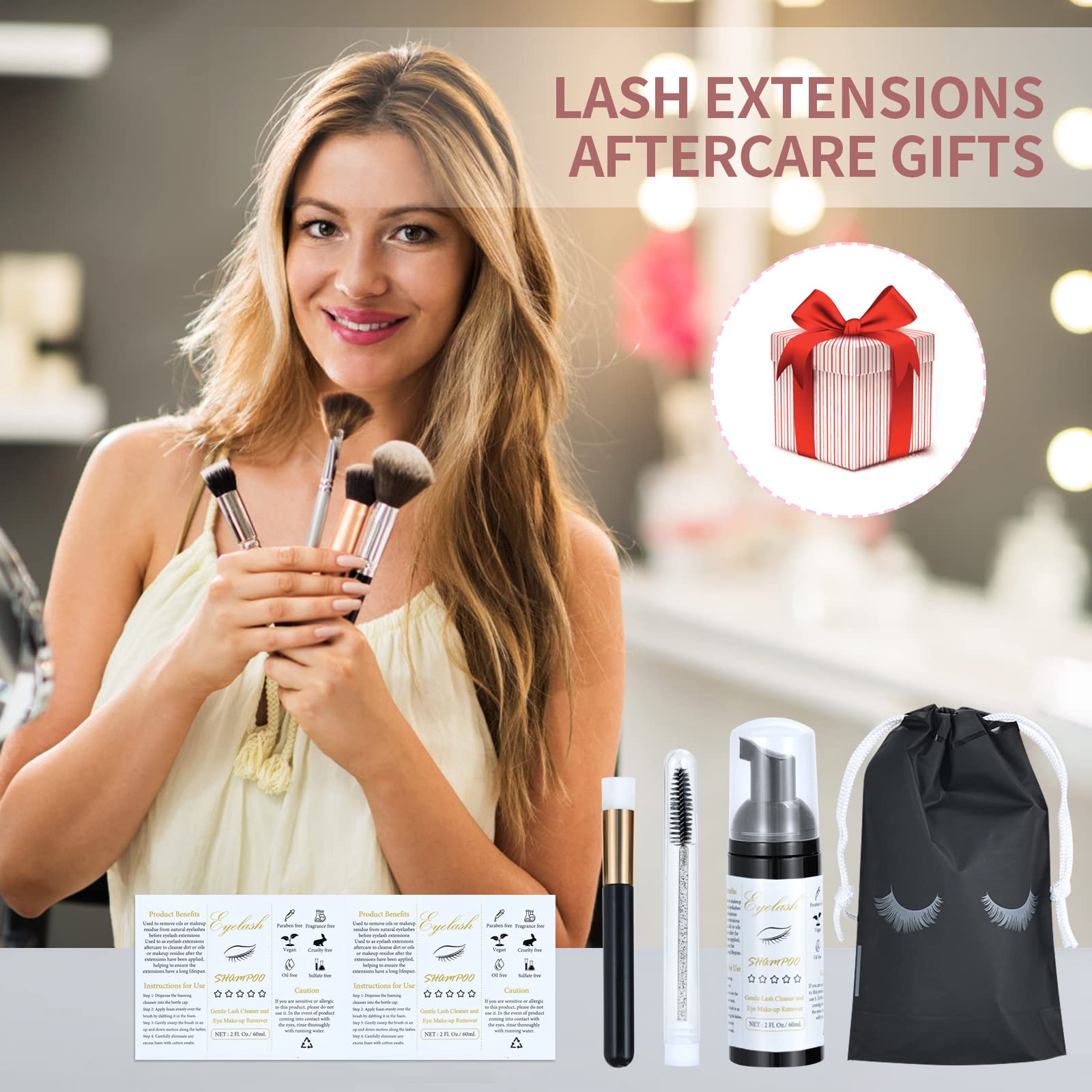 Tannova lash care kit contents in portable lightweight packaging