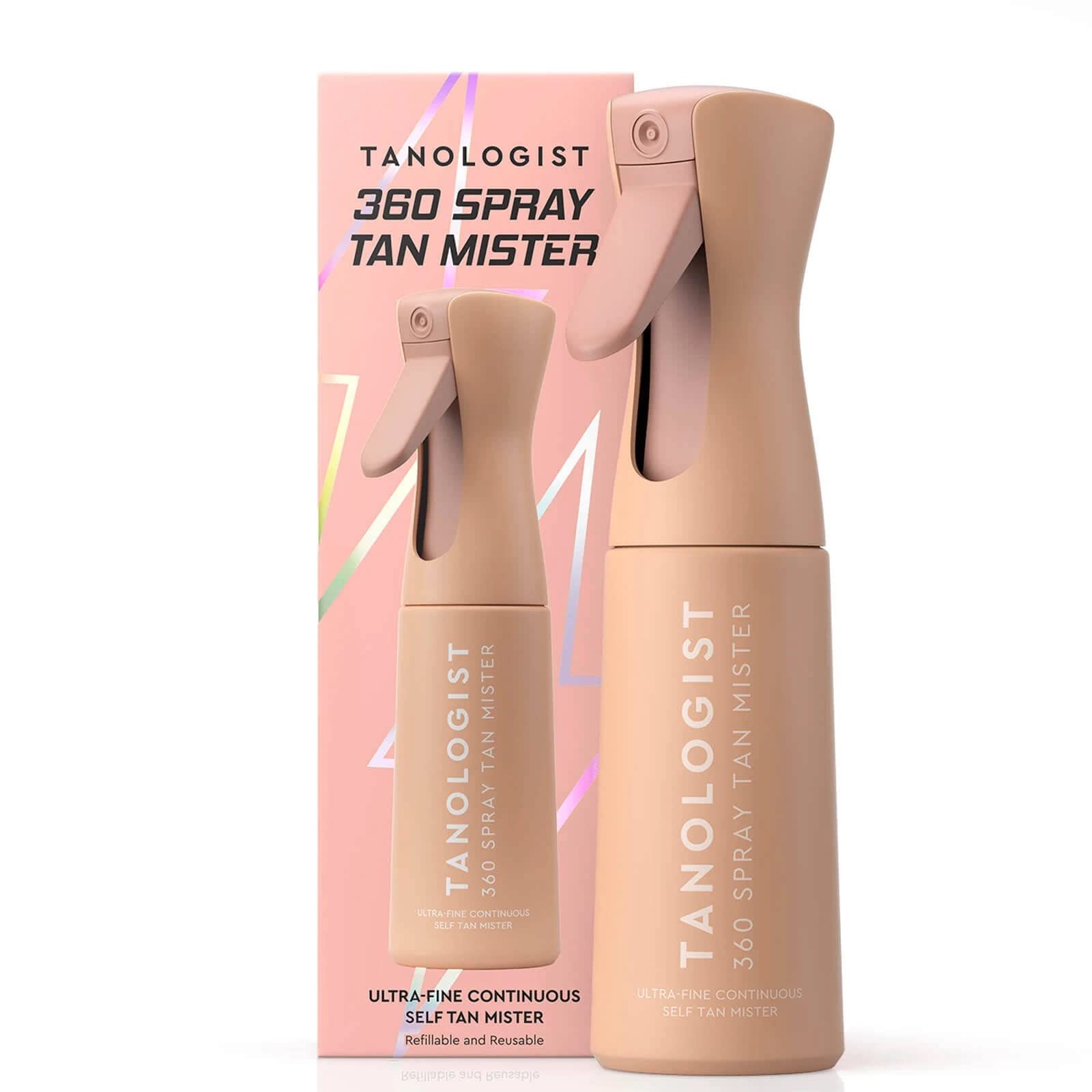 Tanologist 360 Spray Tan Mister compact-travel highlights portable, sleek bottle for on-the-go tanning