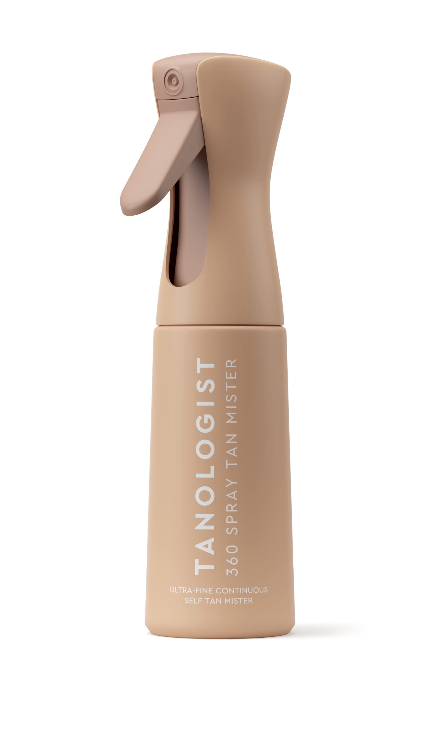 Tanologist 360 Spray Tan Mister refill-cap shows reusable, money-saving design for travel