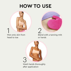 Tanologist Clear Mist no-transfer bronzing for clothes-free wear.