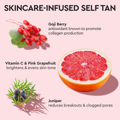 Tanologist Pink grapefruit Goji ingredients nourish skin during tanning.