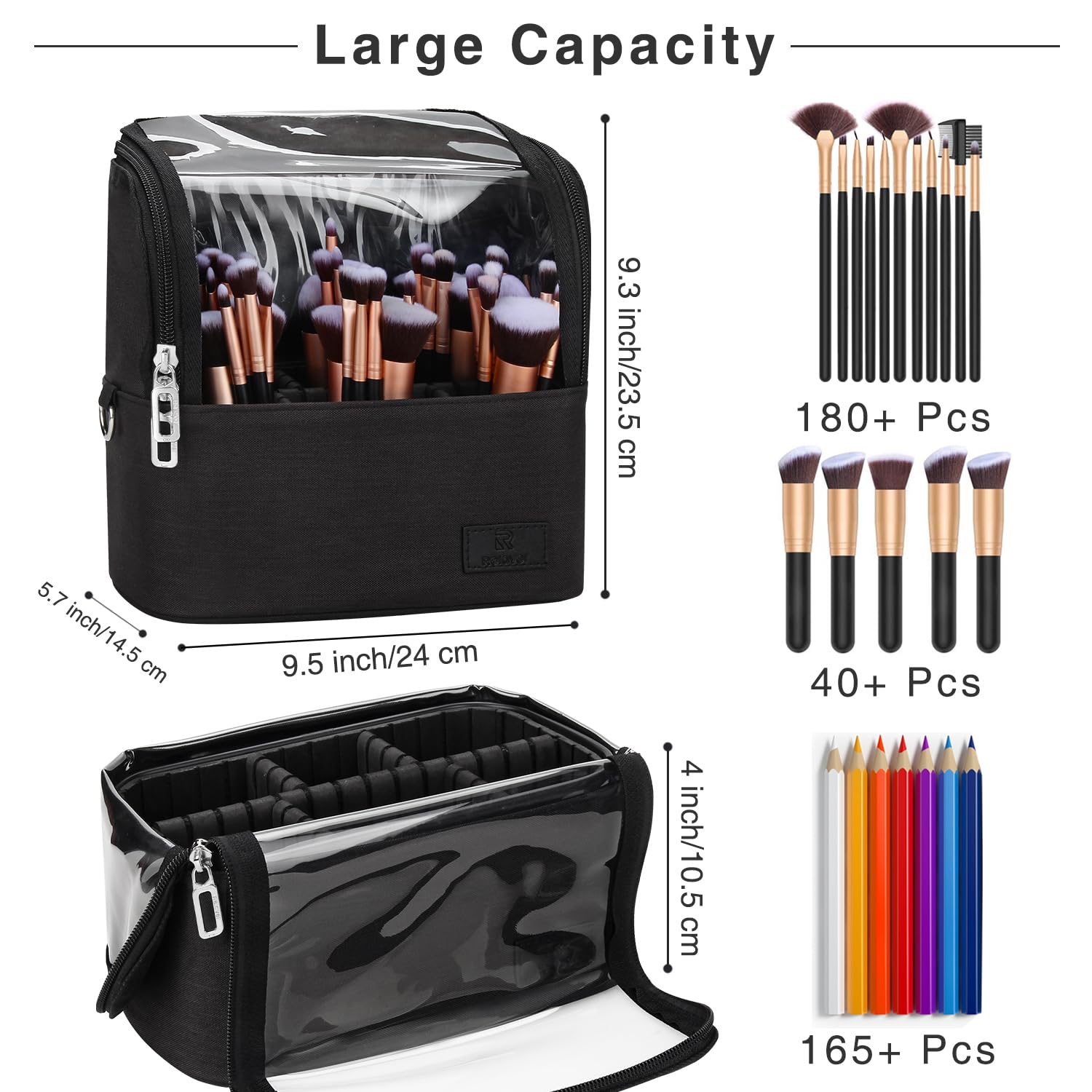 TANTO large-capacity bag holds many brushes and cosmetics.