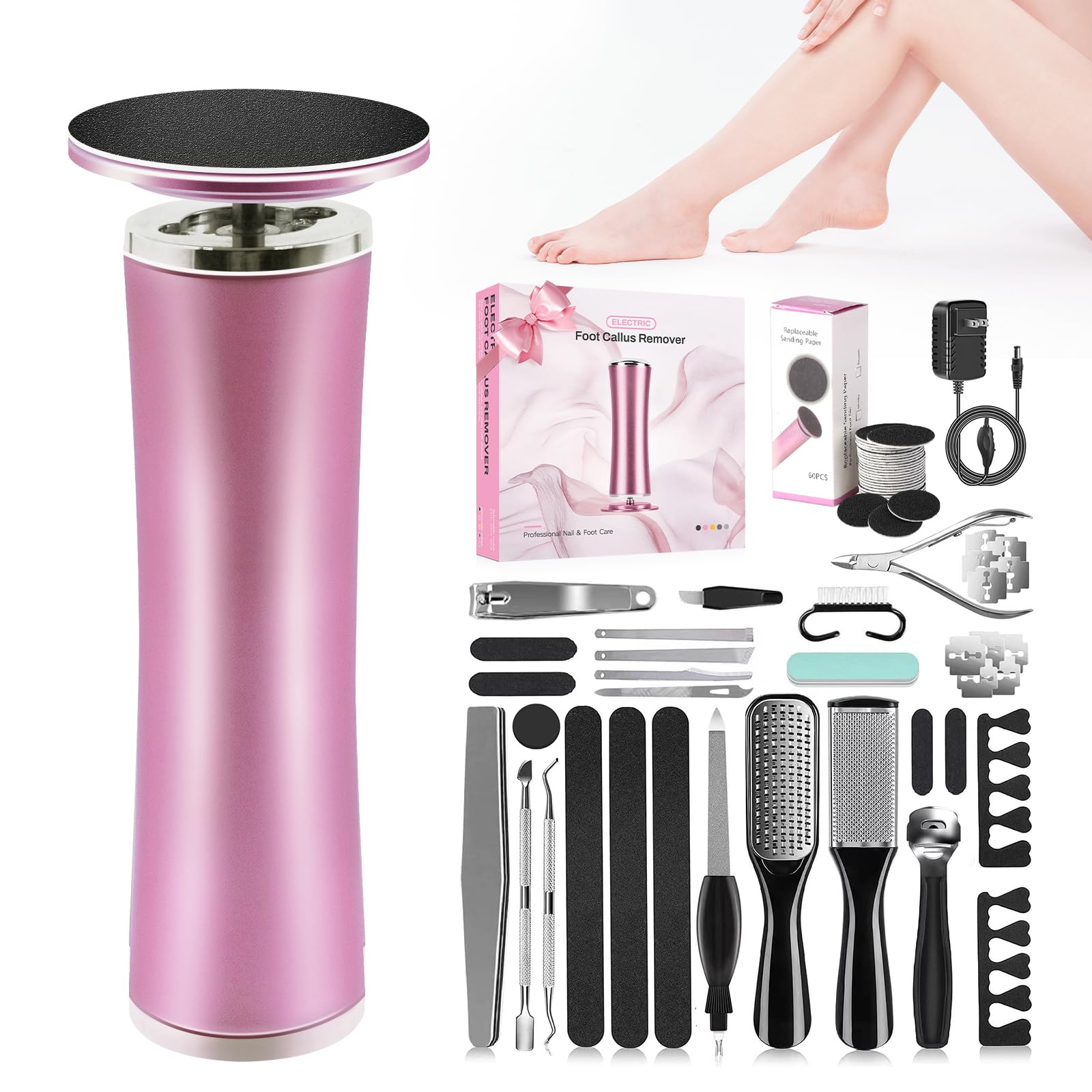 TAOMAND electric foot callus remover device for portable smooth feet