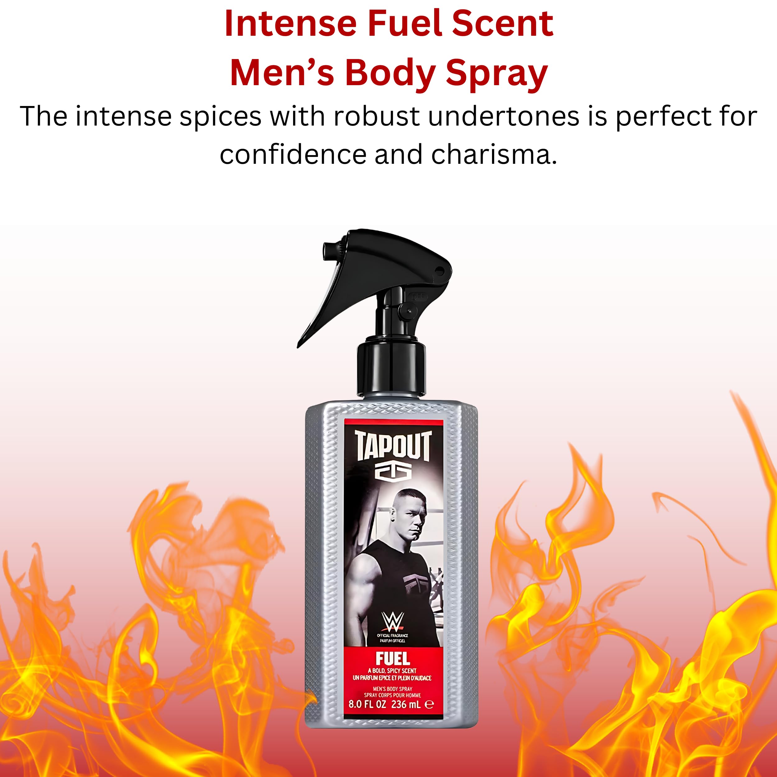 Tapout Victory bottle features daring woody notes for confident evenings.