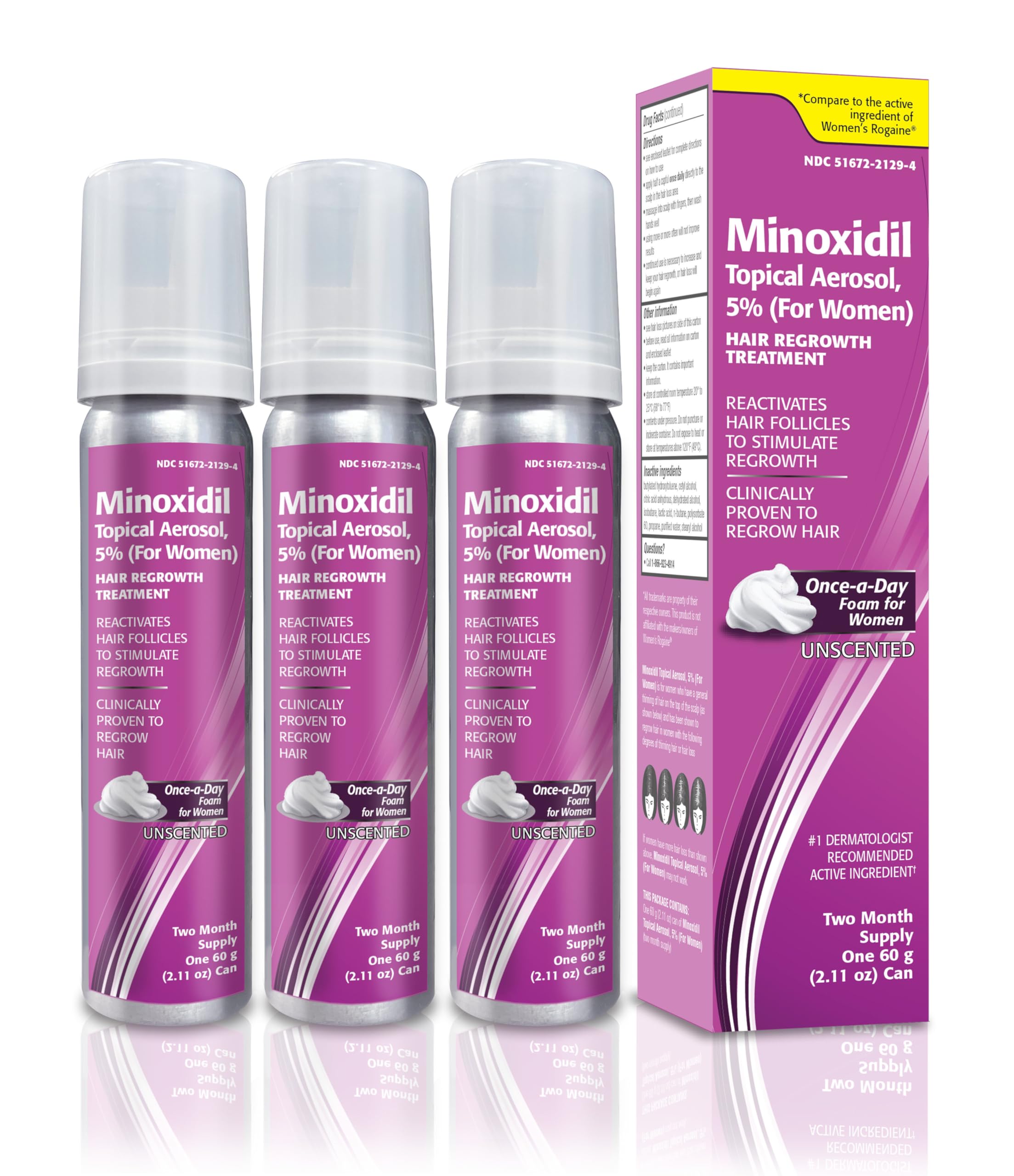 TARO Minoxidil 5% foam bottle ready for daily use in women's hair regrowth routine.