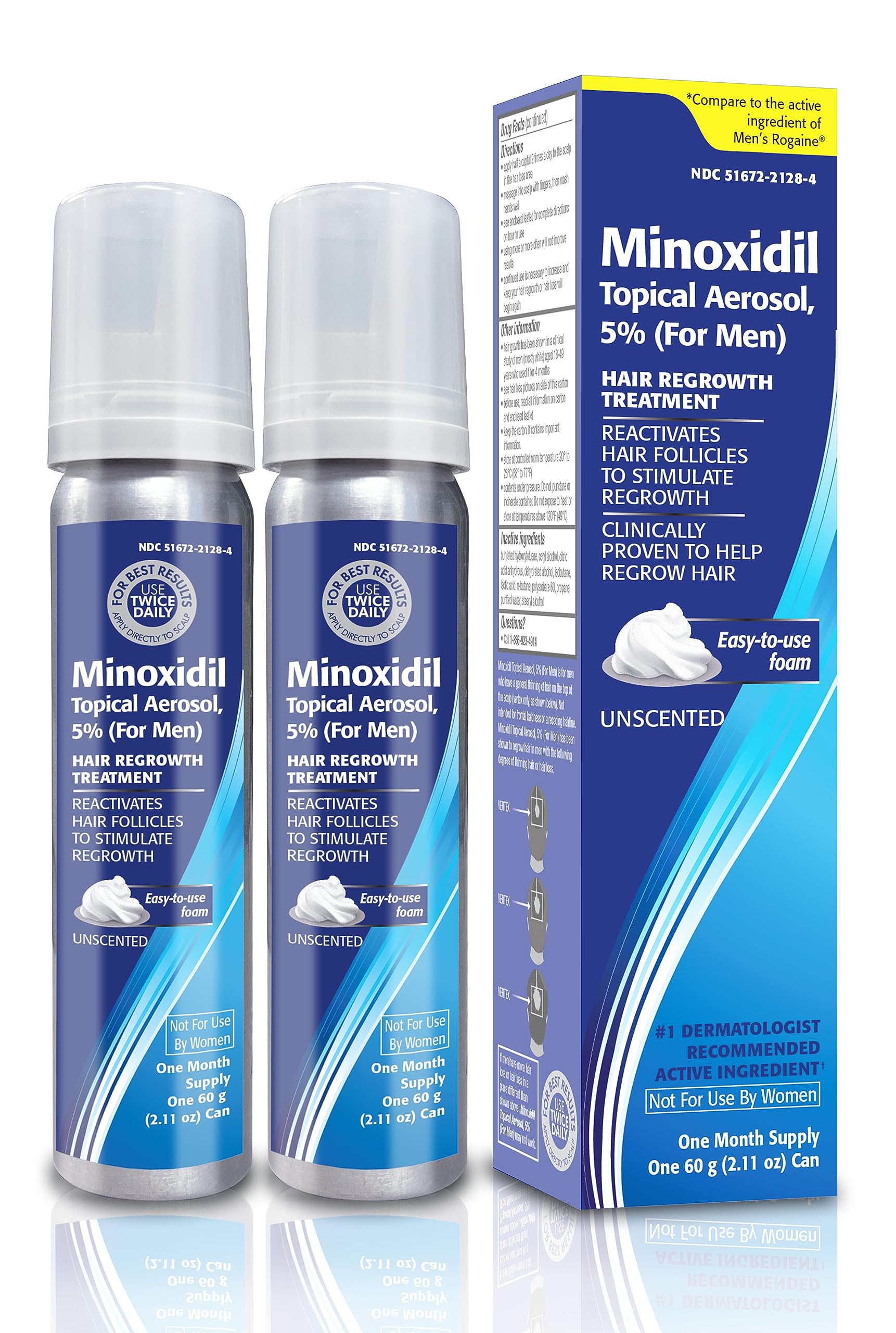TARO minoxidil-foam can shows compact packaging for daily scalp treatment