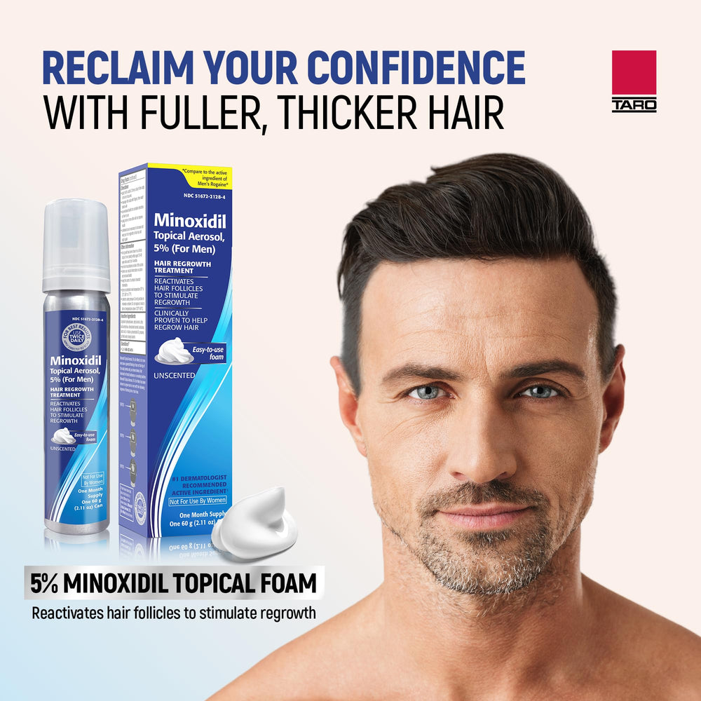 TARO Minoxidil foam dispensing nozzle provides precise dosing.