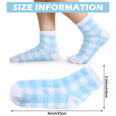 Tarpop Aloe Socks blue check style, cozy sleep wear for hydrating feet