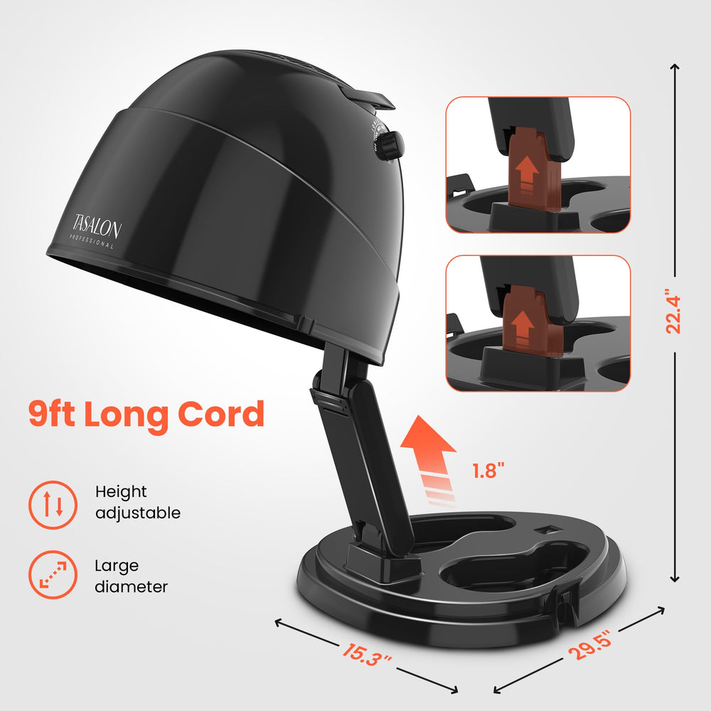 TASALON adjustable hood height supports personalized comfort.