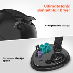 TASALON extra-large hood accommodates large rollers and various hairstyles.