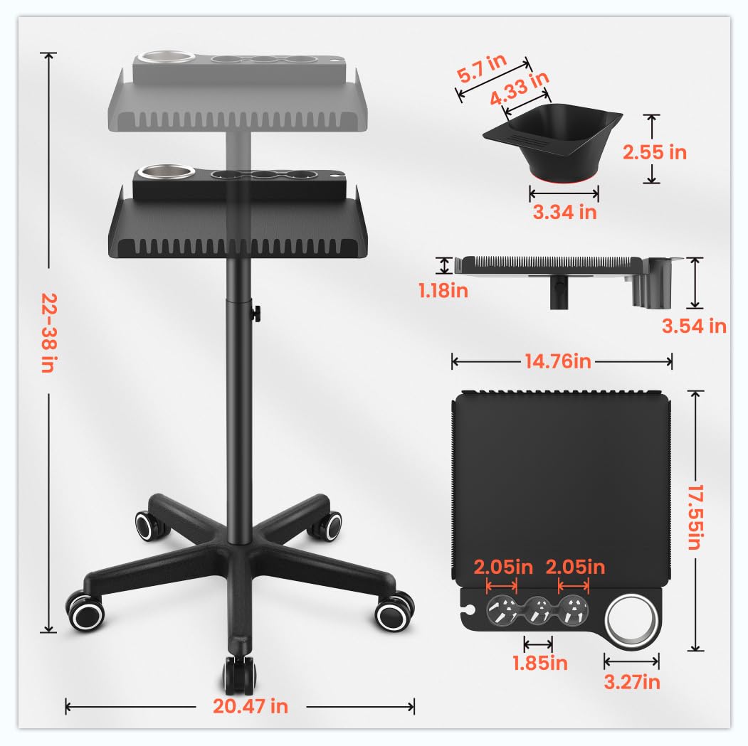 Tasalon silent anti-hair wheels glide quietly across salon floors.