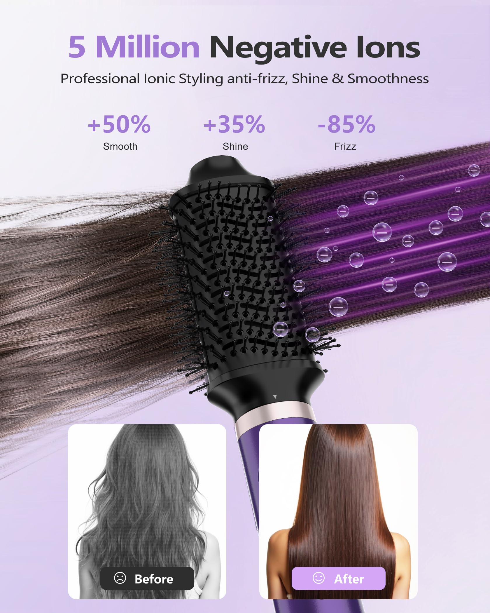 Tasneem rotating hair-dryer brush 1.5 inch for voluminous ends