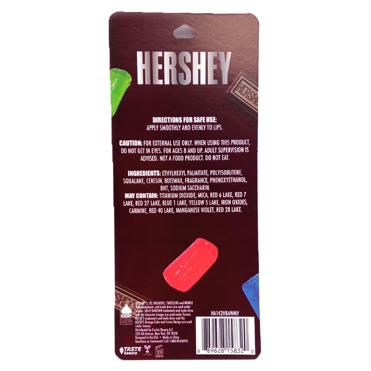 Taste Beauty Hershey lip balms assortment highlighting fruity flavors for on-the-go hydration.
