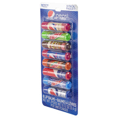 Taste Beauty Pepsi lip balm flavors collection close-up highlights eight iconic tastes