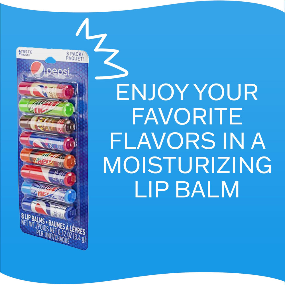 Taste Beauty Pepsi lip balm eight-pack display appeals to both kids and adults
