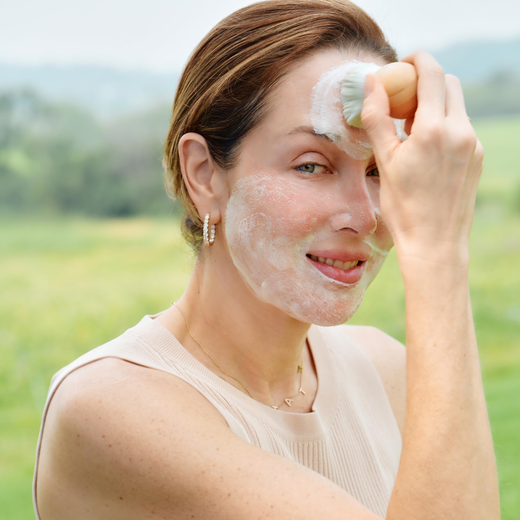 Tata Harper Clarifying Cleanser pump dispenser shows convenient wash