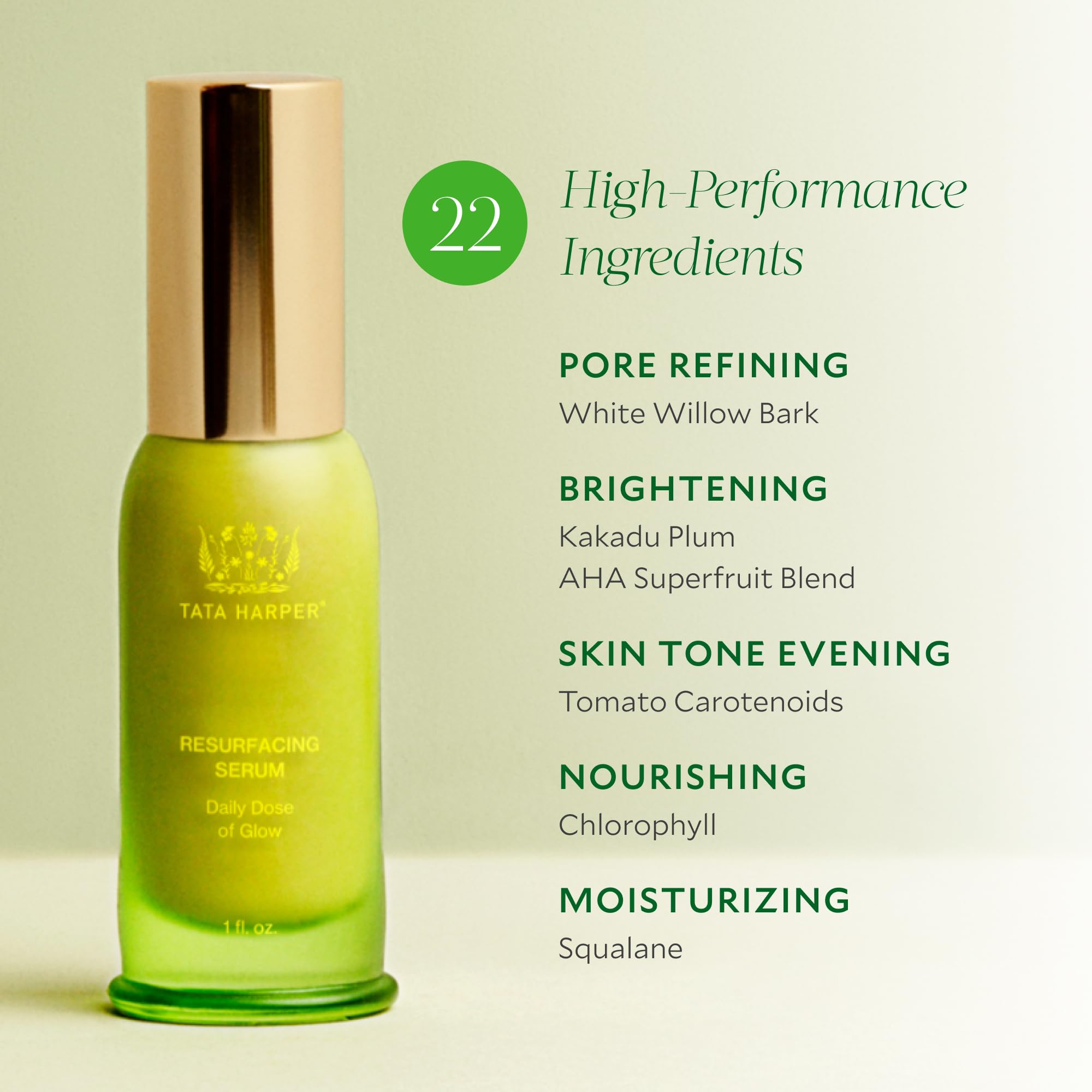 Tata Harper Resurfacing Serum texture swirls suggesting gentle exfoliation.