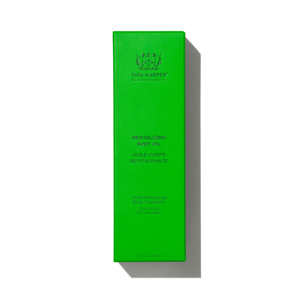 Tata Harper Revitalizing Body Oil botanical scent evokes natural spa ritual.