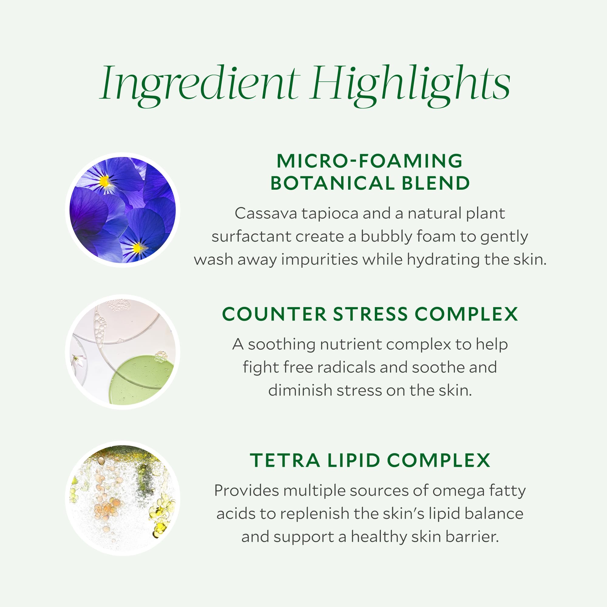 Tata Harper Superkind Softening Cleanser ingredients natural shows omega fatty acids for barrier support.