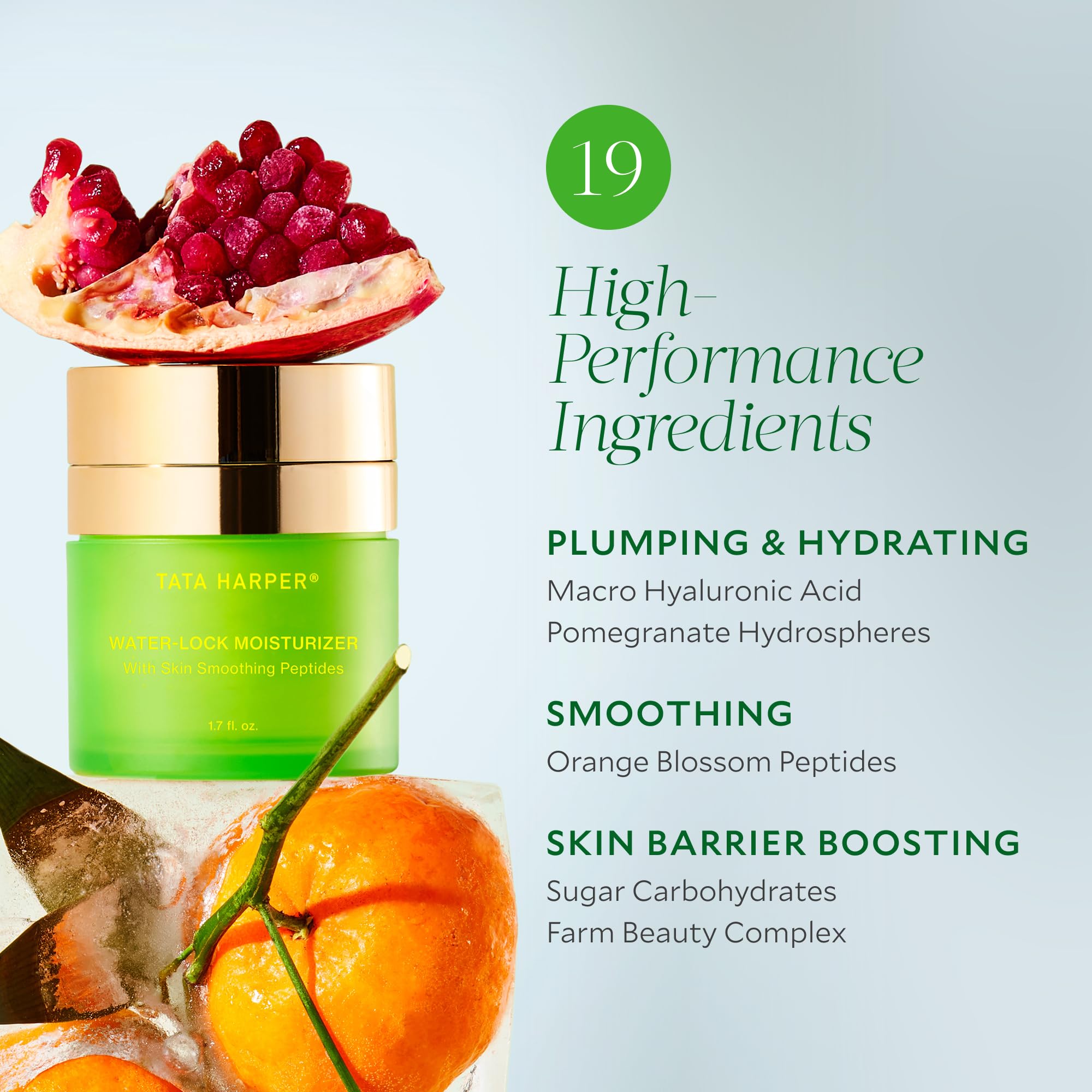 Tata Harper Water-Lock Moisturizer application scene highlights smooth skin prep for makeup-ready mornings.
