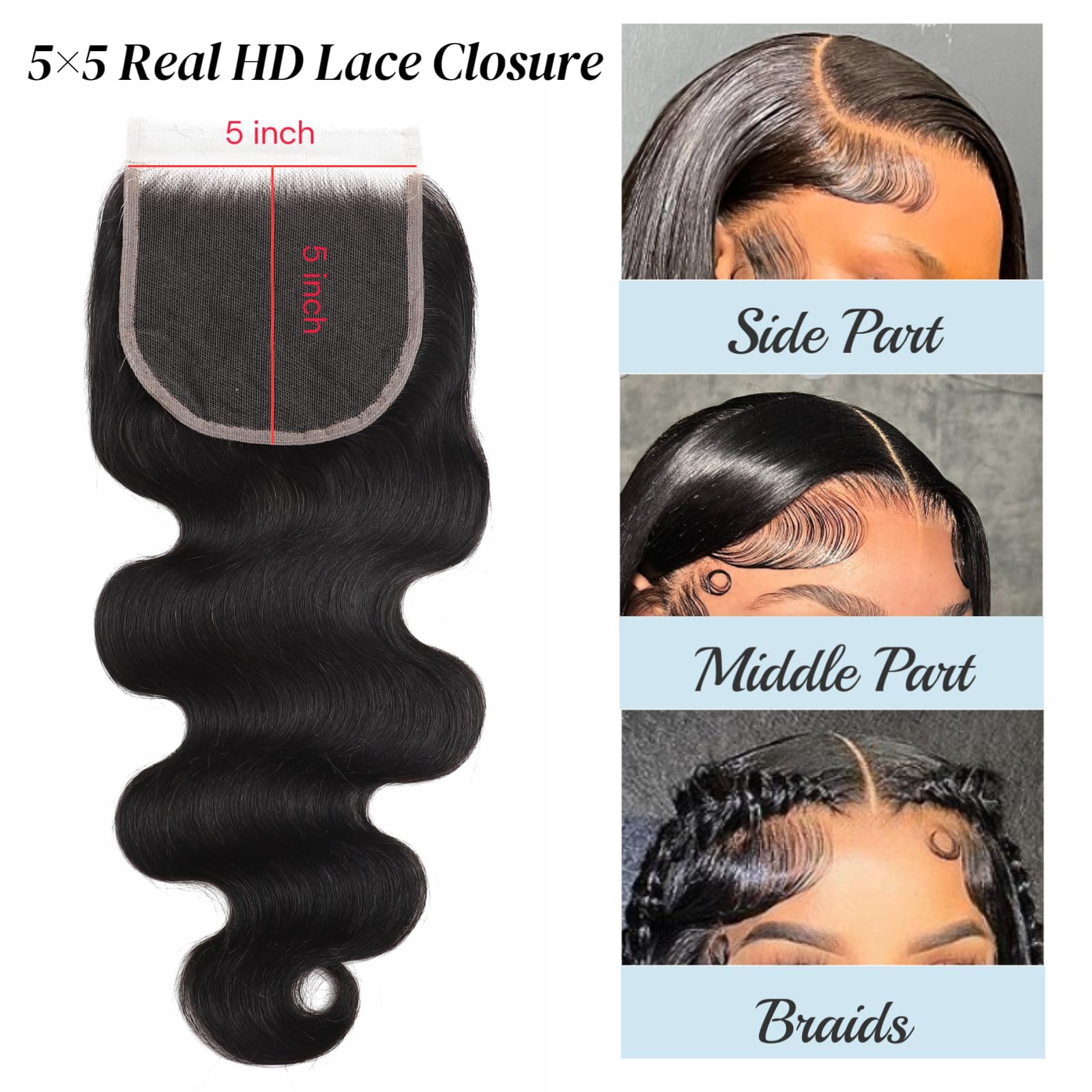 TATAYOOBOBO 100-percent Brazilian virgin hair closure.