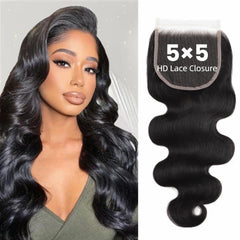 TATAYOOBOBO 5x5 HD lace closure close-up with ultra-thin lace for breathable wear.