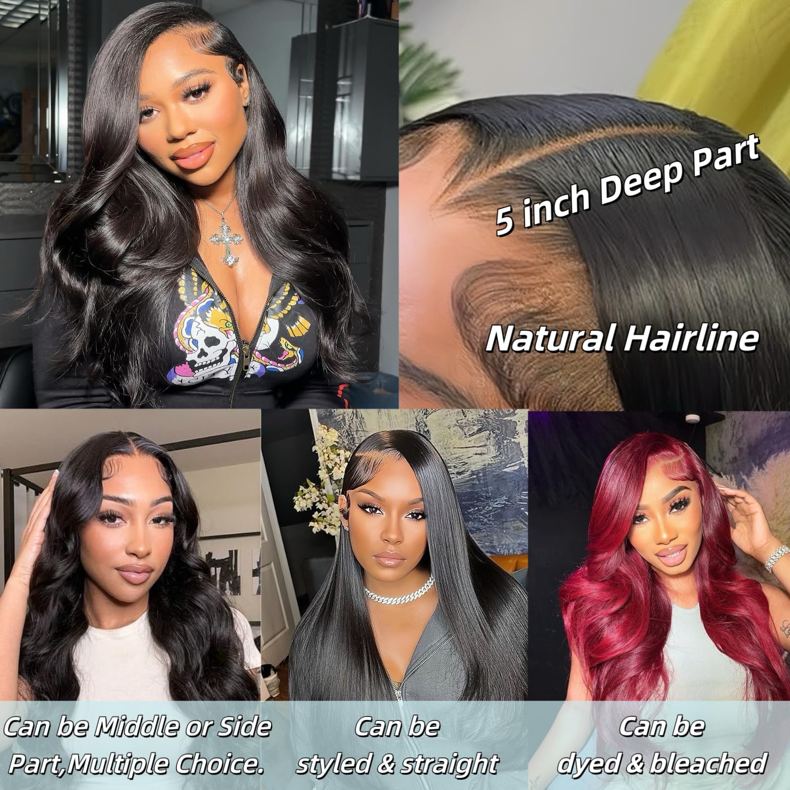 TATAYOOBOBO invisible lace closure enables versatile styling.