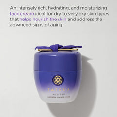 TATCHA Ageless Enriching Renewal Cream texture swirl highlighting luxurious moisture for very dry skin.