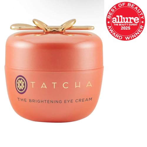 TATCHA Brightening Eye Cream packaging highlights premium design for travel-friendly use.