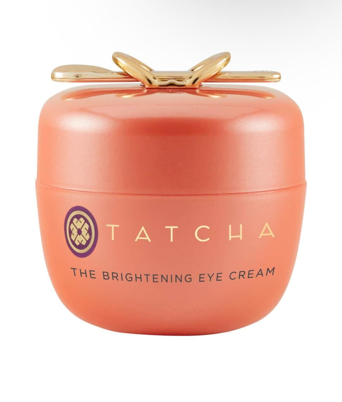 TATCHA Brightening Eye Cream tube close-up shows creamy texture for brightening under eyes.
