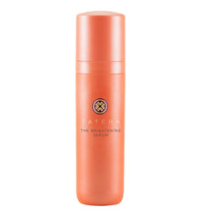TATCHA The Brightening Serum bottle closeup highlighting brightening formula for radiant skin.