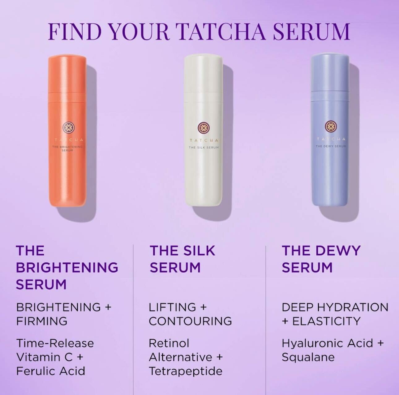 TATCHA The Brightening Serum ferulic-acid enriched formula closeup for antioxidant support.