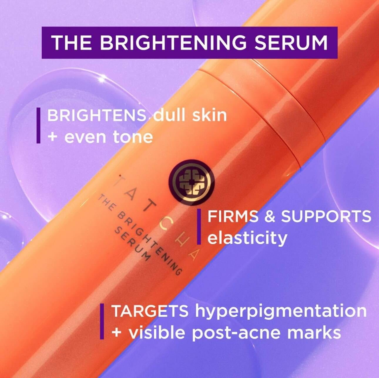 TATCHA The Brightening Serum texture swirl shows lightweight, fast-absorbing finish.