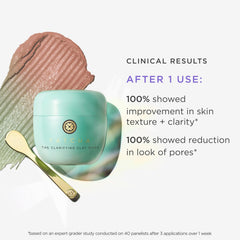 TATCHA Clarifying Clay Mask with konjac exfoliates for smoother, clearer skin.