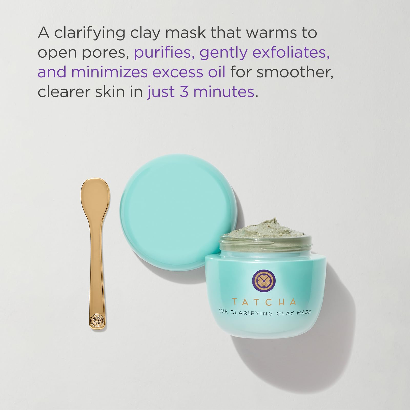 TATCHA Clarifying Clay Mask purifies pores and absorbs excess oil in minutes.