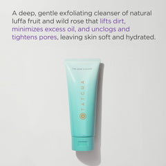 Tatcha Deep Cleanse ground luffa close-up highlights natural exfoliation