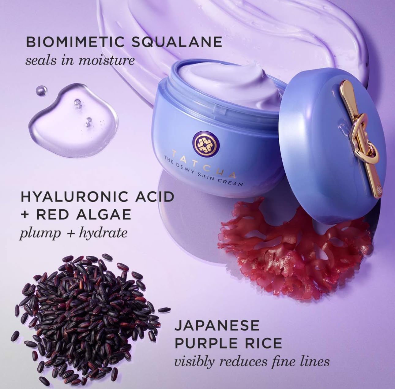 TATCHA Dewy Skin Cream featuring green tea and fermentation extracts