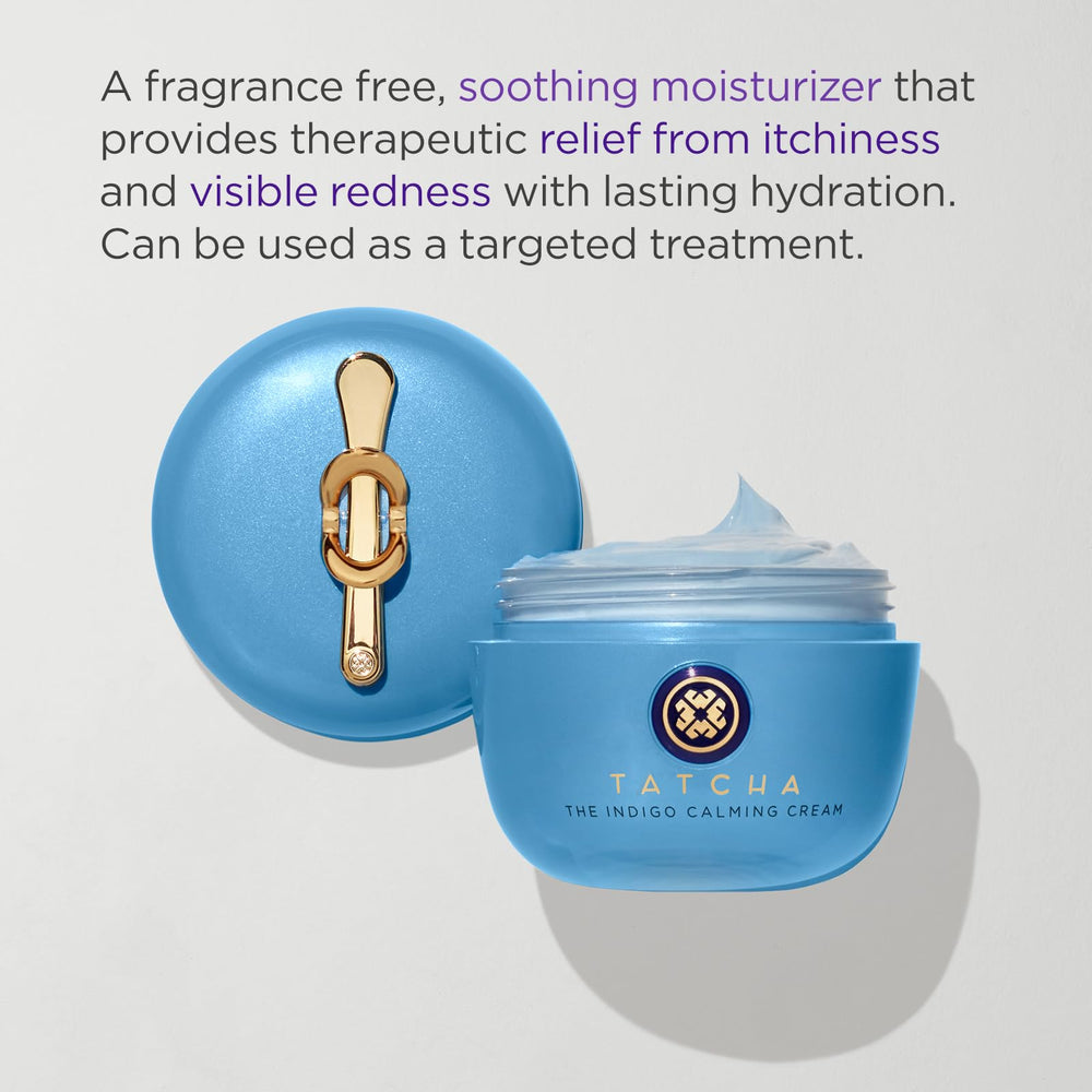 Texture swirl of TATCHA Indigo Calming Cream suggesting soothing hydration.