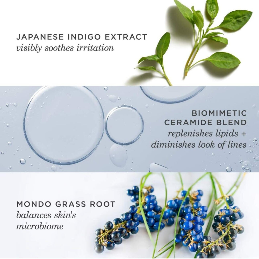 TATCHA Indigo Overnight Repair night-routine setup emphasizes barrier-supporting and hydrating effects.