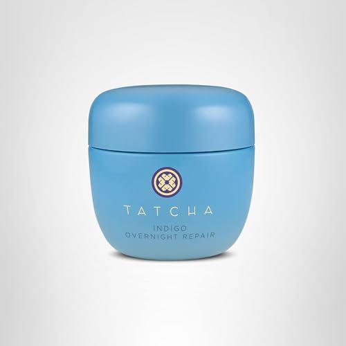 TATCHA Indigo Overnight Repair packaging-box illustrates fragrance-free option with ethical branding.