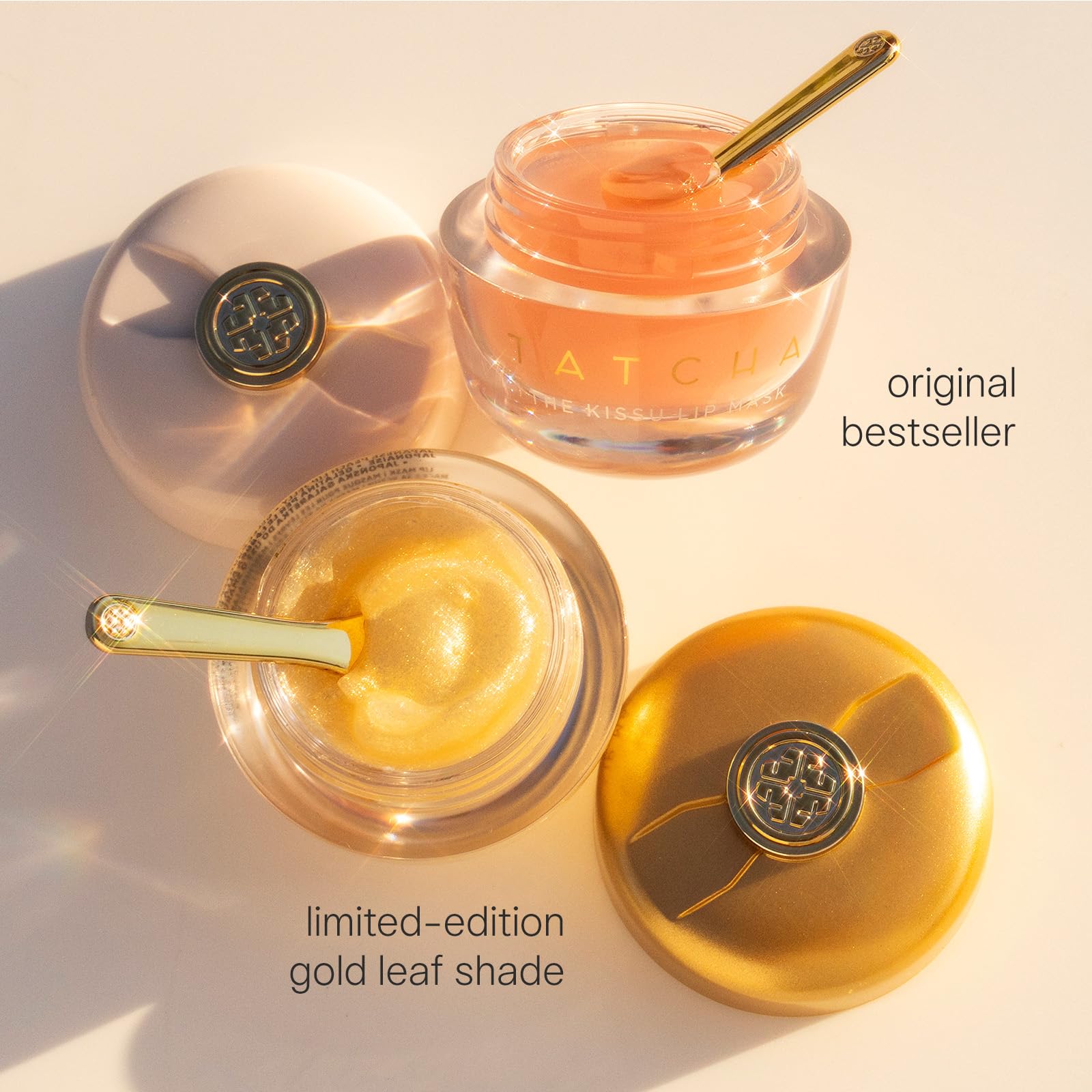 TATCHA Kissu Gold Leaf Lip Mask packaging highlights limited-edition allure.