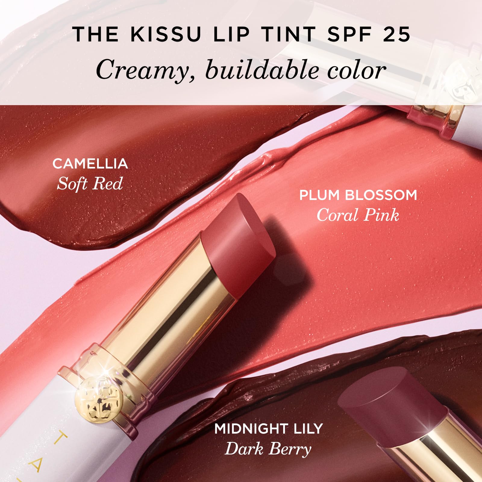 TATCHA Kissu Lip Tint builds color without heaviness for everyday wear.