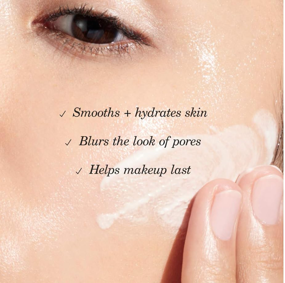 Liquid Silk Canvas application step shows smooth primer layer prepping skin for makeup.