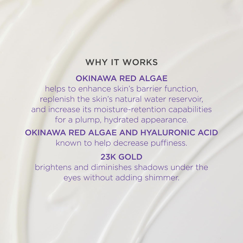 Tatcha Luminous Deep Hydration Eye Serum 23-karat gold dust brightening under-eye shadows