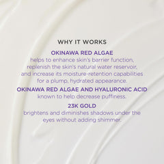 Tatcha Luminous Deep Hydration Eye Serum 23-karat gold dust brightening under-eye shadows