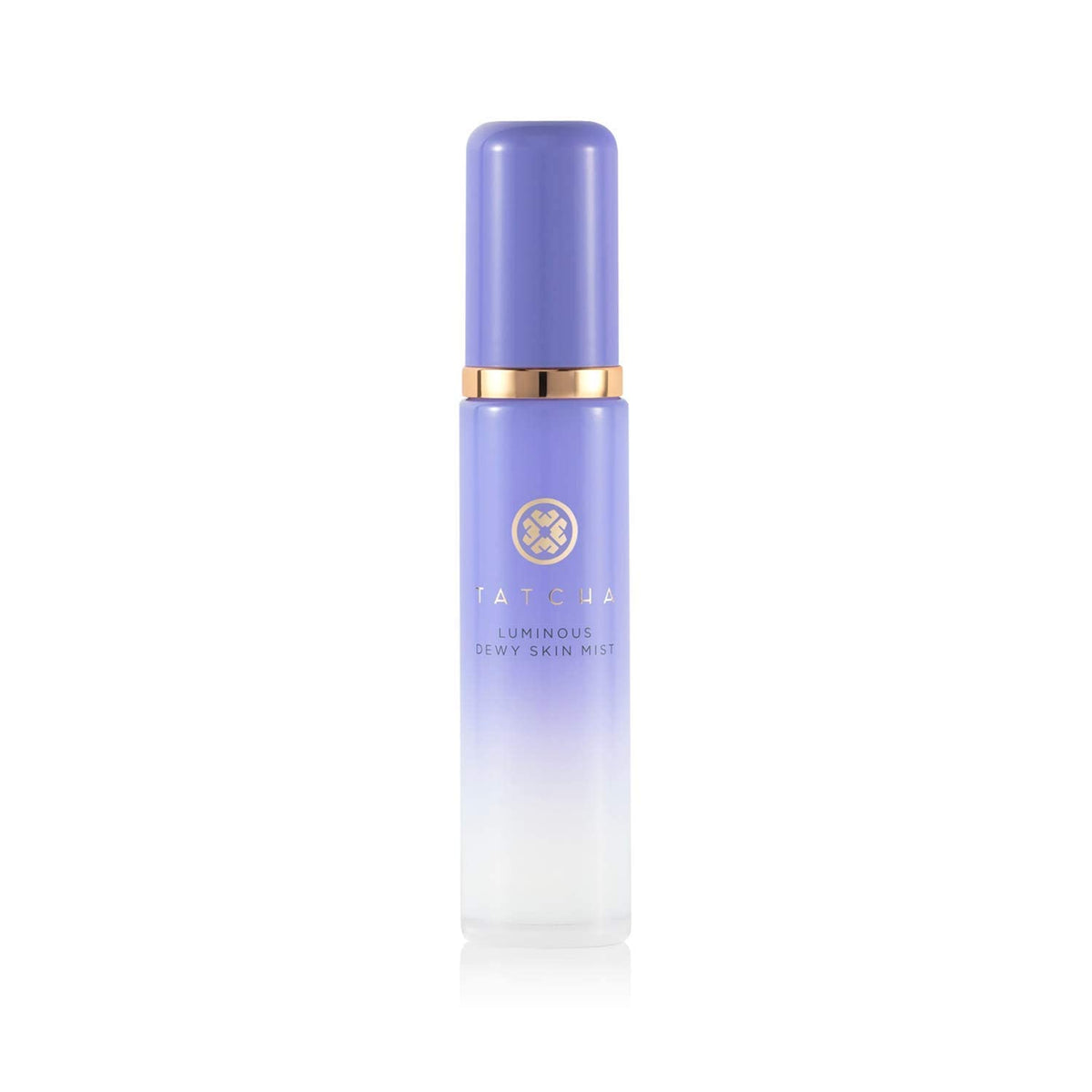 Tatcha Luminous Dewy Skin Mist bottle with spray nozzle for makeup-ready hydration.