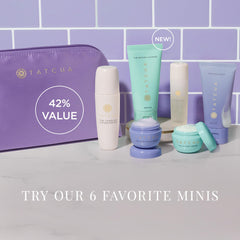 TATCHA travel-size cleansers ready for quick purifying mornings.