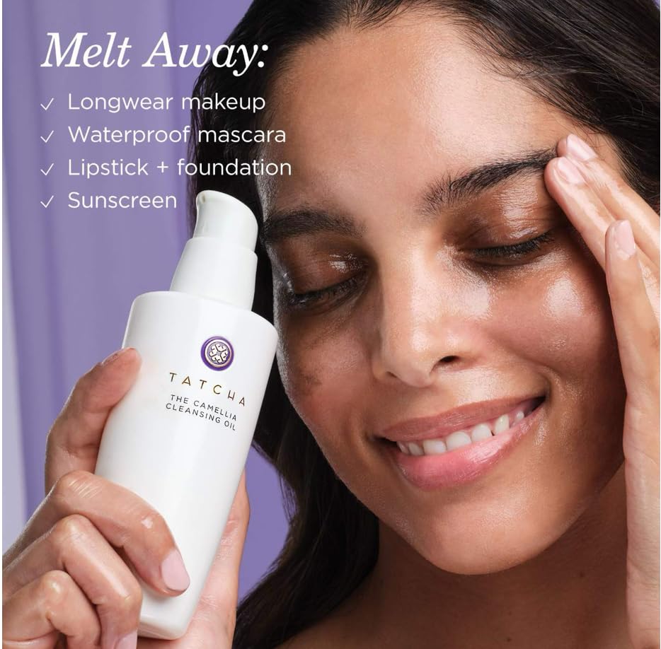 TATCHA Japanese Camellia Oil close-up highlighting nourishing properties